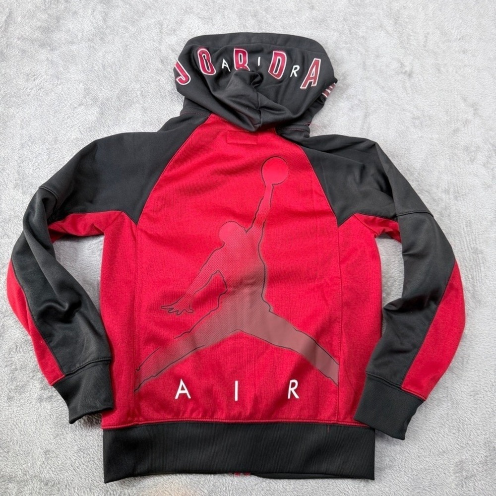 Jordan Jumpman Air Full Zip Hoodie Jacket Kids‎ Size M 10-12 Years Red Black